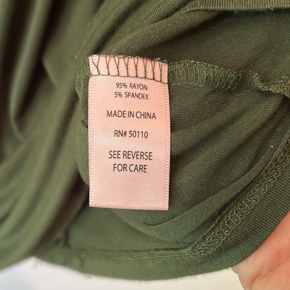 Feathers Maternity Dresses knit comfy set of 2 military green and mauve EUC - Picture 11 of 15